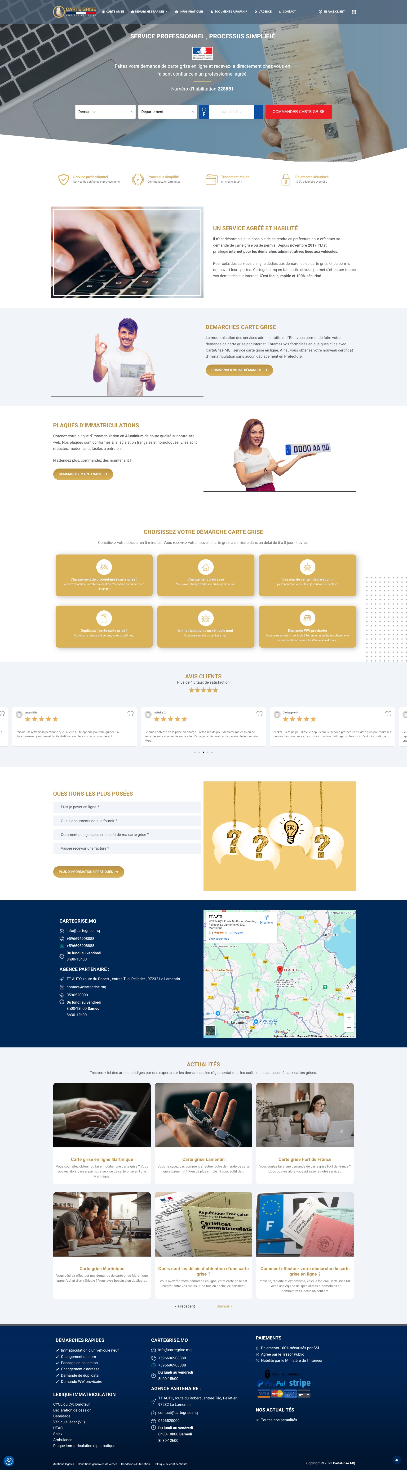 Carte Grise MQ - Martinique Registration Service Screenshot 1